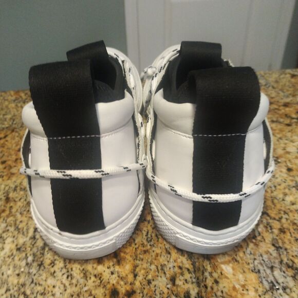 Bruno Bordese Men's Triangular Black/White Leather Sneakers Laces Size 9 US 43 - Picture 10 of 12